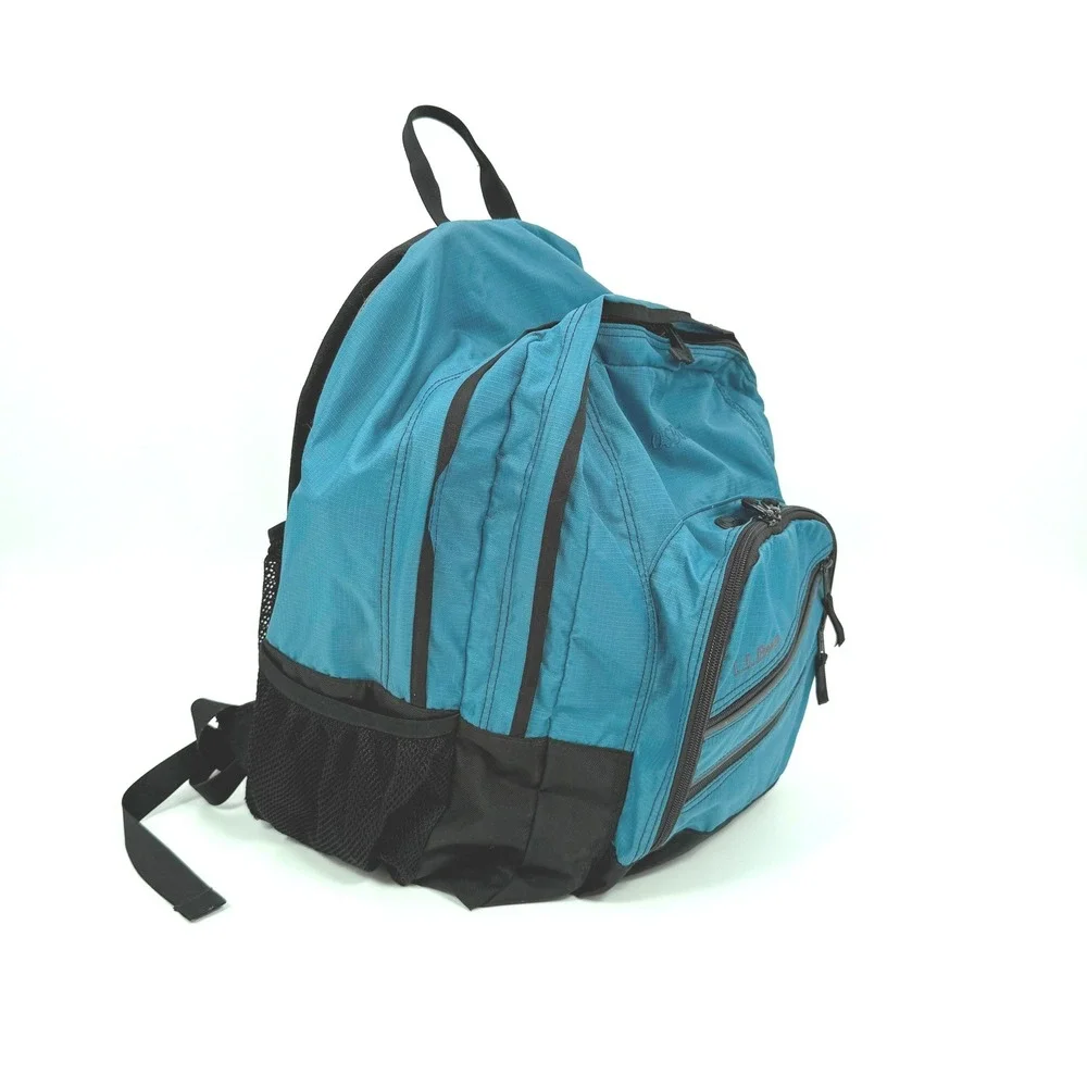 L.L. Bean Original Book Pack Travel School Teal Blue Nylon Backpack